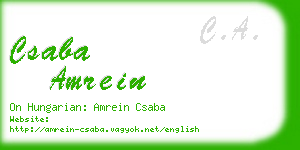 csaba amrein business card